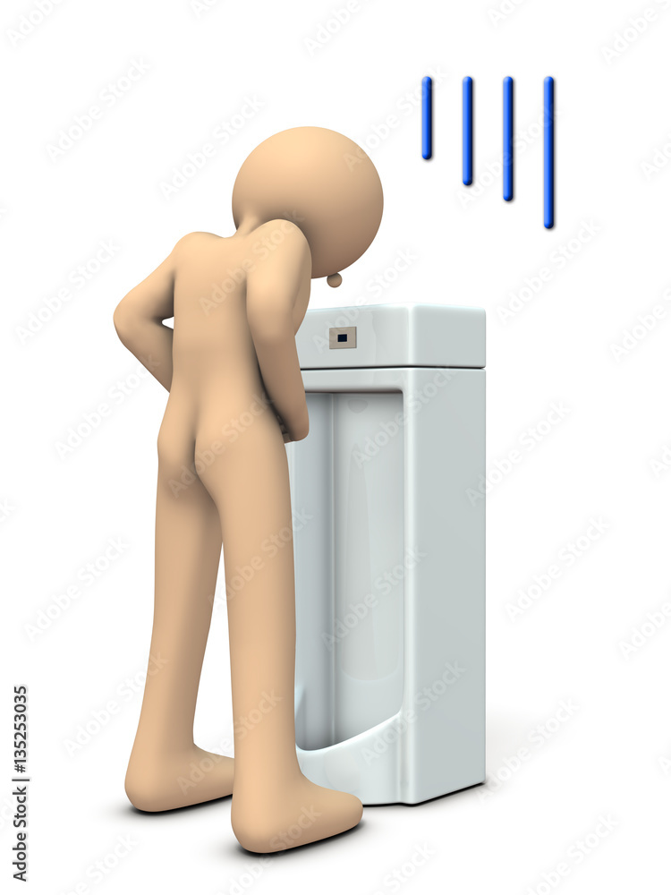 トイレで落胆する後姿の男性 Stock イラスト Adobe Stock