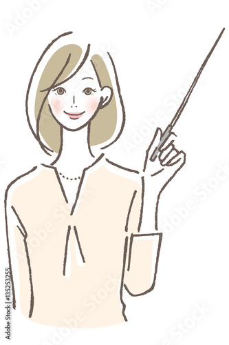 女性　指し棒