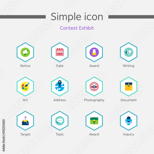 Contest Exhibit Simple Icon Set