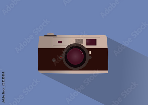 cámara vintage de rollo estilo flat design en fondo aislado