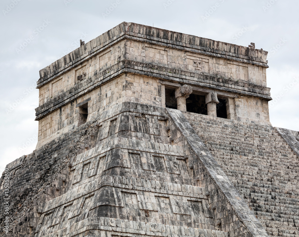 El Castillo, a.k.a the Temple of Kukulcan, a Mesoamerican step-pyramid at the center of the Chichen Itza archaeological site in Yucatan, Mexico, considered to be one of the New 7 Wonders of the World