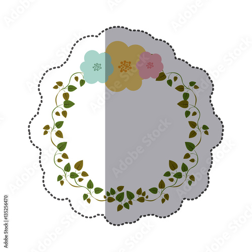 Murais de parede sticker colorful ornament creepers with flowers vector illustration