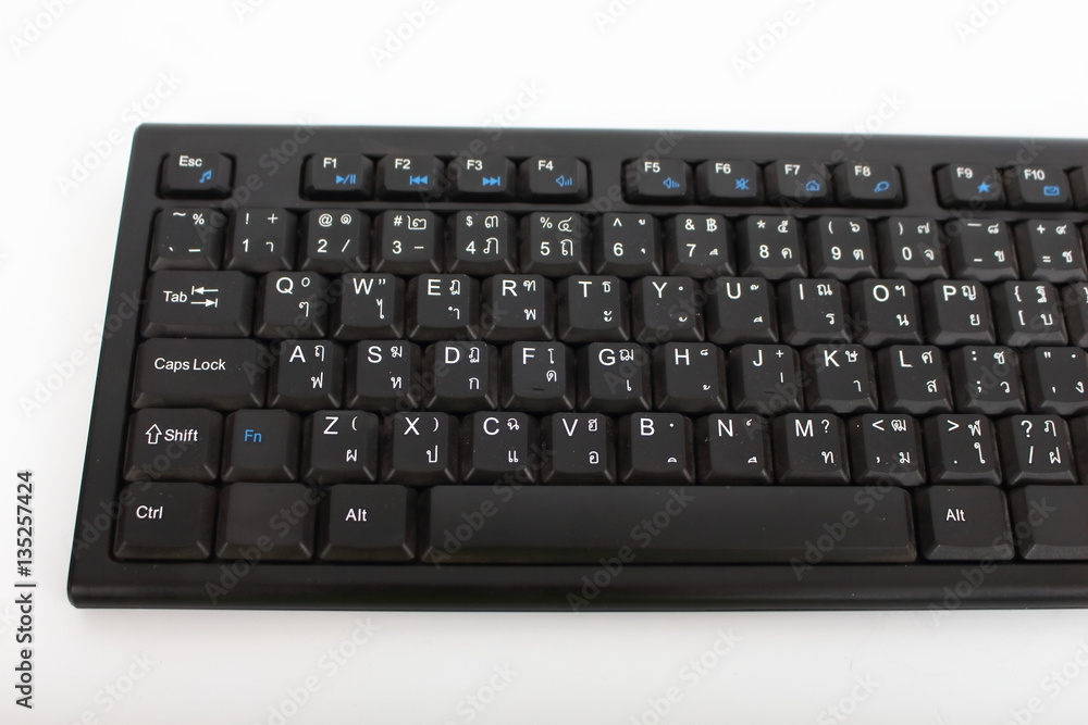 Wireless Keyboard black on a white background. Wireless Keyboard black on a white background.