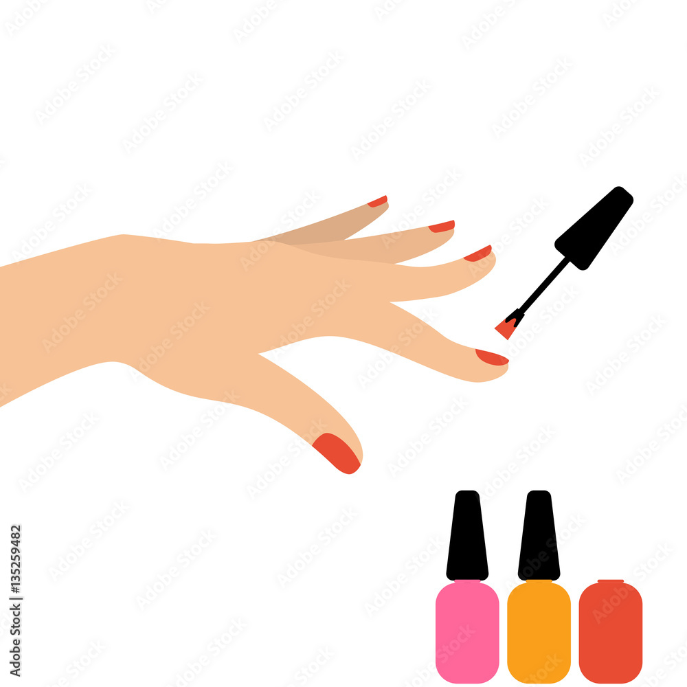 Making manicure on female hand Making manicure on female hand