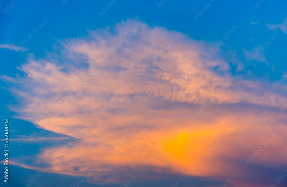 Nice clouds at sunset time