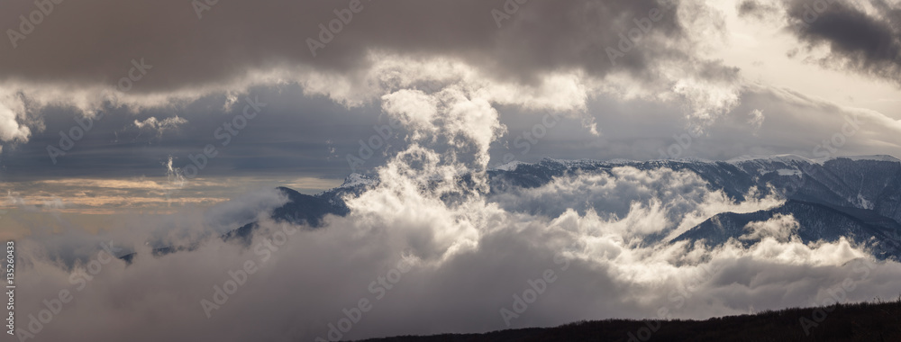 Obraz premium Babugan Yayla in the clouds
