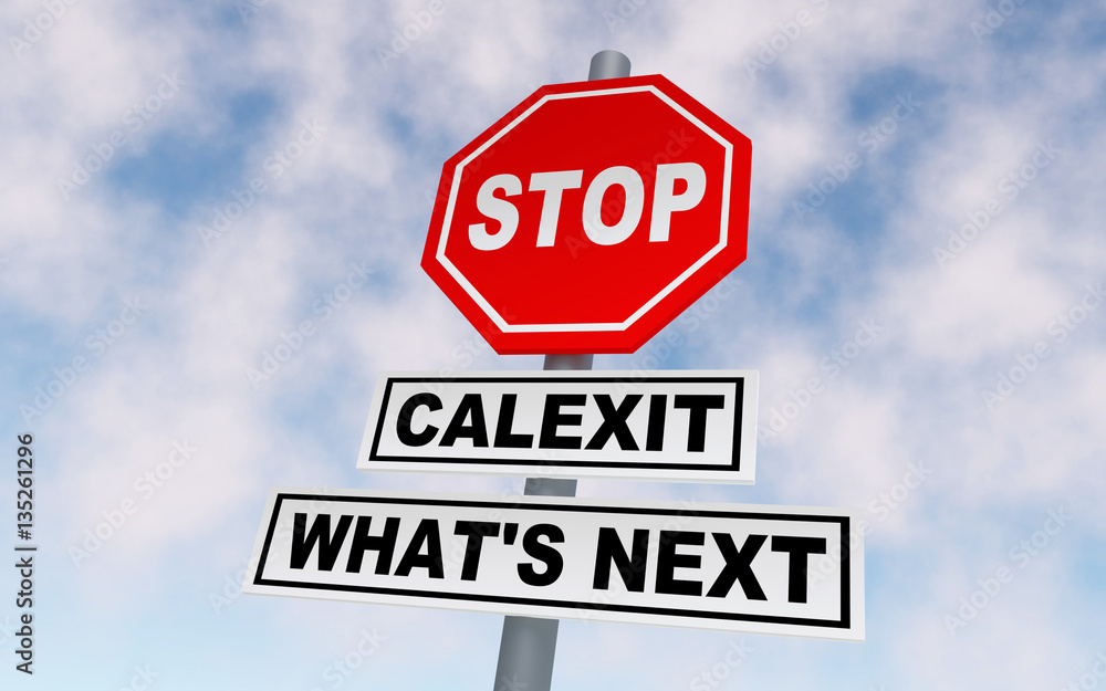 The road sign for California leaving USA. The road sign for California leaving USA.