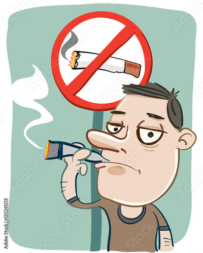 smoking in  no-smoking area.
