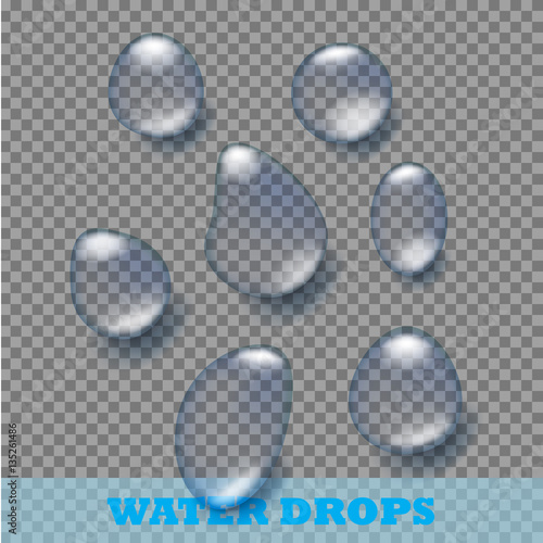 Blue shiny water drop. Vector illustration