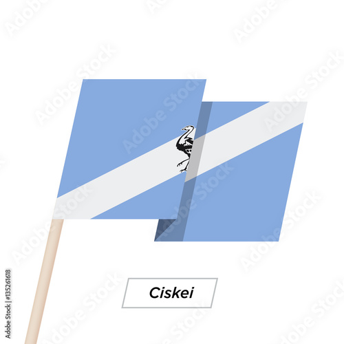 Ciskei Ribbon Waving Flag Isolated on White. Vector Illustration. photo