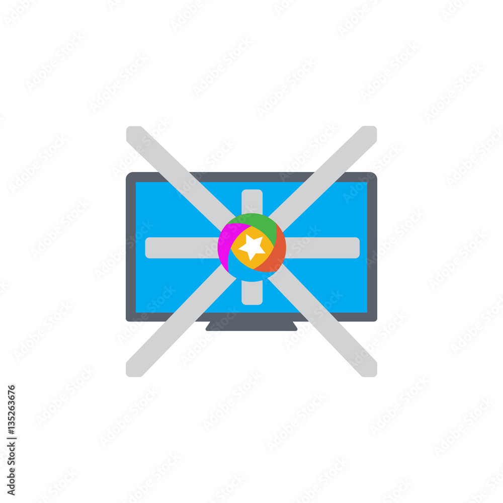 Vector icon or illustration showing tv advertise in materail design style Vector icon or illustration showing tv advertise in materail design style