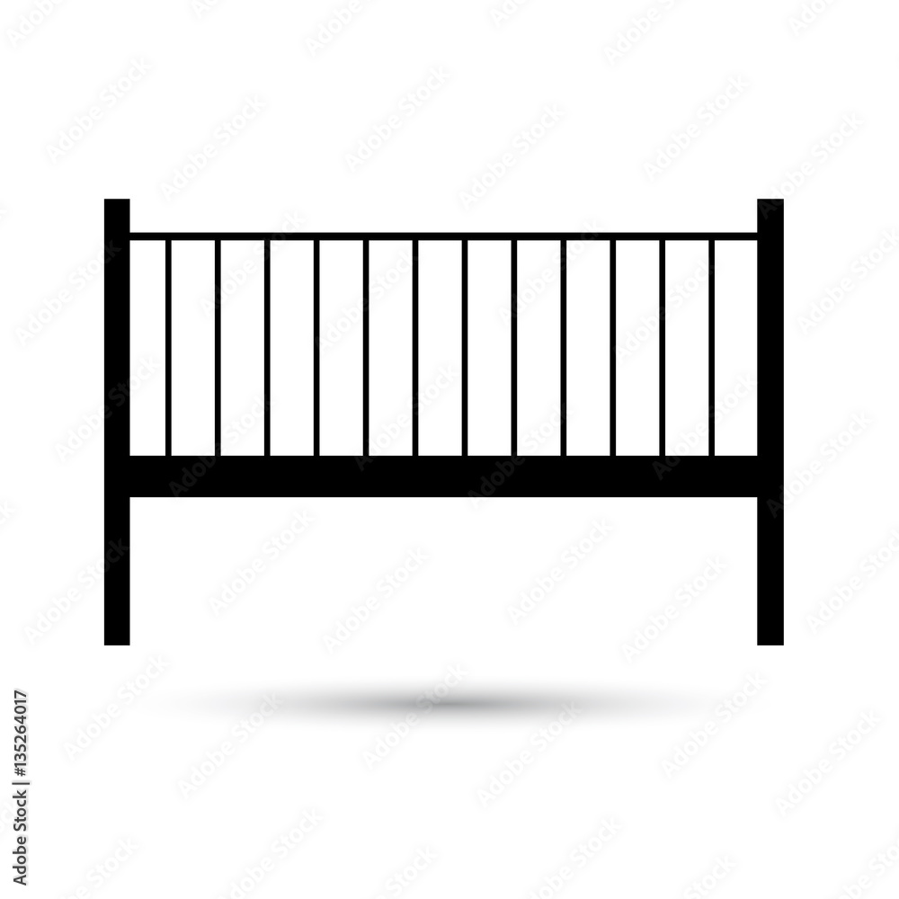 Icon baby bed black on a white background Icon baby bed black on a white background