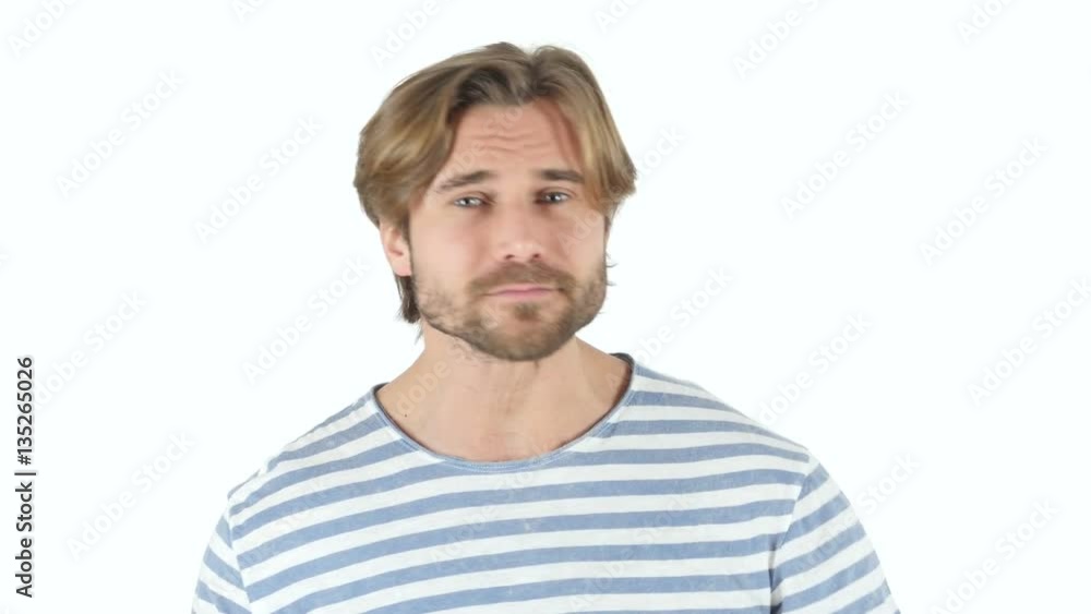 Yawning Tired Man on white Background Yawning Tired Man on white Background
