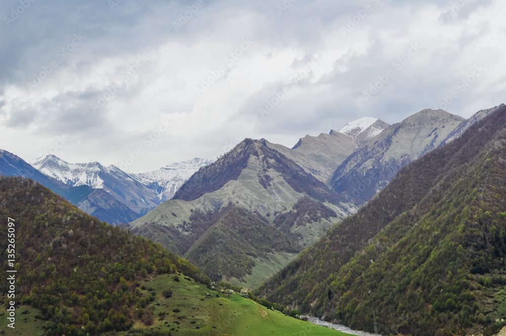 Caucasus Mountains view in Gudauri, Georgia