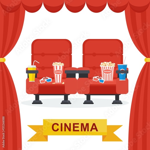 cinema chairs curtains