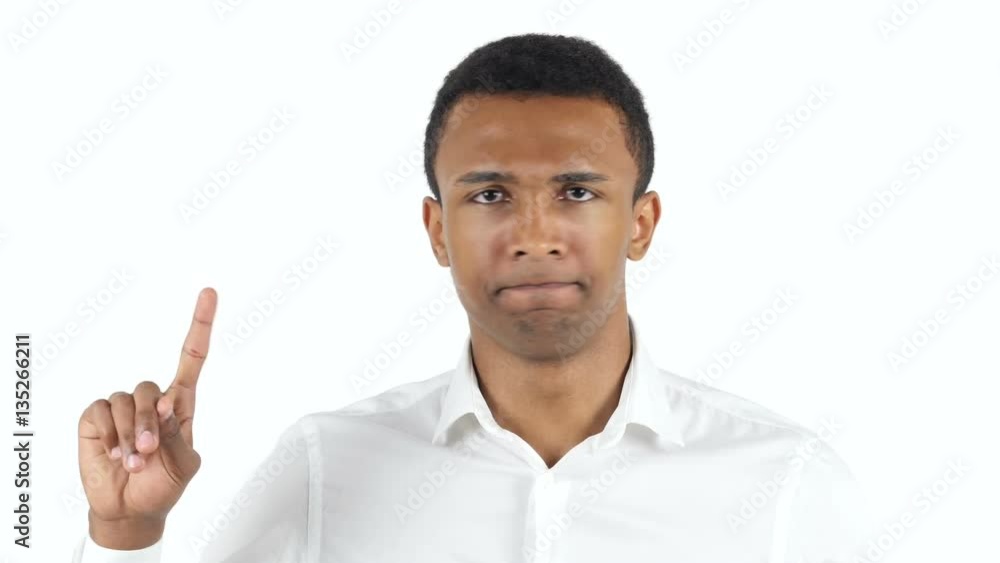No, Black Man Waving Finger to Reject No, Black Man Waving Finger to Reject