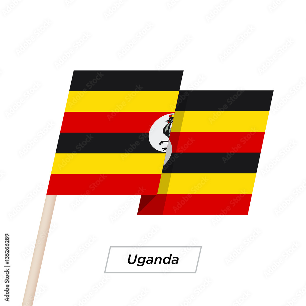 Uganda Ribbon Waving Flag Isolated on White. Vector Illustration. Uganda Ribbon Waving Flag Isolated on White. Vector Illustration.