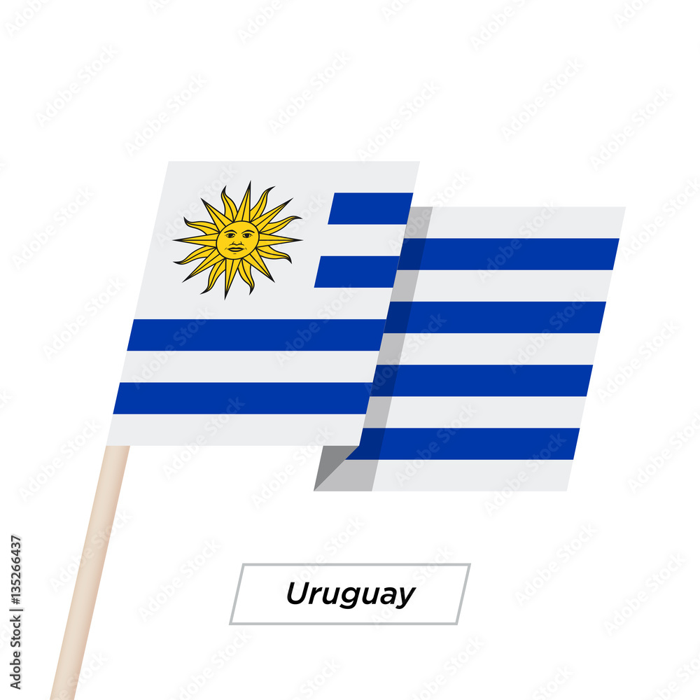 Uruguay Ribbon Waving Flag Isolated on White. Vector Illustration. Uruguay Ribbon Waving Flag Isolated on White. Vector Illustration.