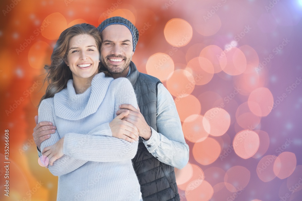 Composite image of happy couple embracing each other Composite image of happy couple embracing each other