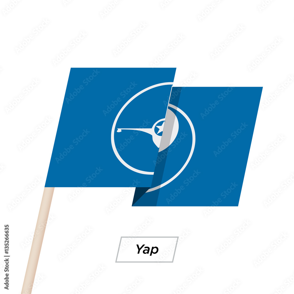 Yap Ribbon Waving Flag Isolated on White. Vector Illustration. Yap Ribbon Waving Flag Isolated on White. Vector Illustration.