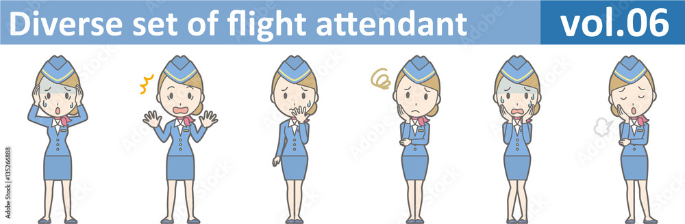 Diverse set of flight attendant, EPS10 vol.06 Diverse set of flight attendant, EPS10 vol.06