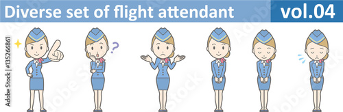 Diverse set of flight attendant, EPS10 vol.04