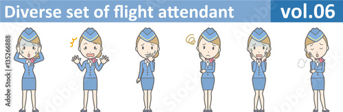 Diverse set of flight attendant, EPS10 vol.06