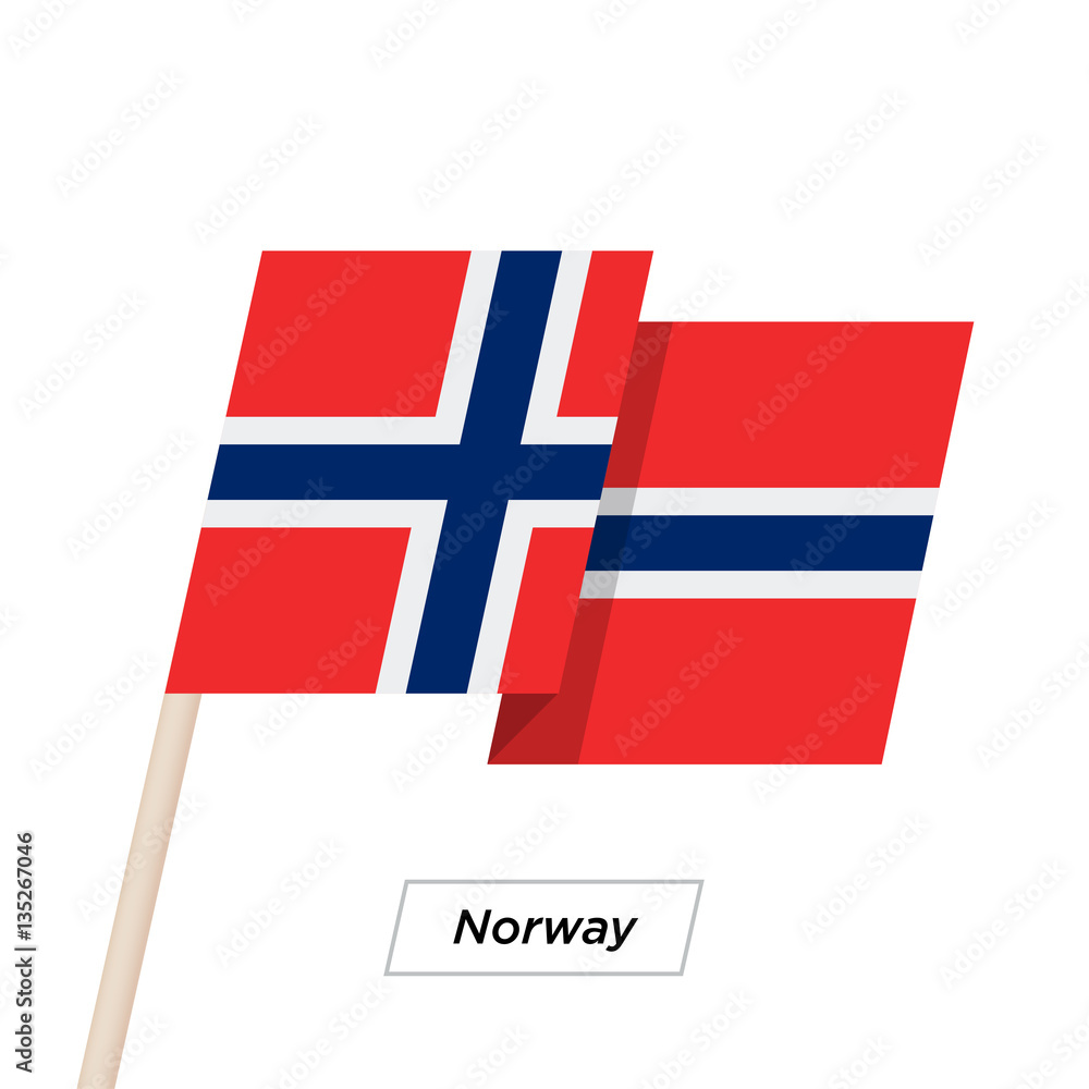 Fototapeta premium _ Ribbon Waving Flag Isolated on White. Vector Illustration.