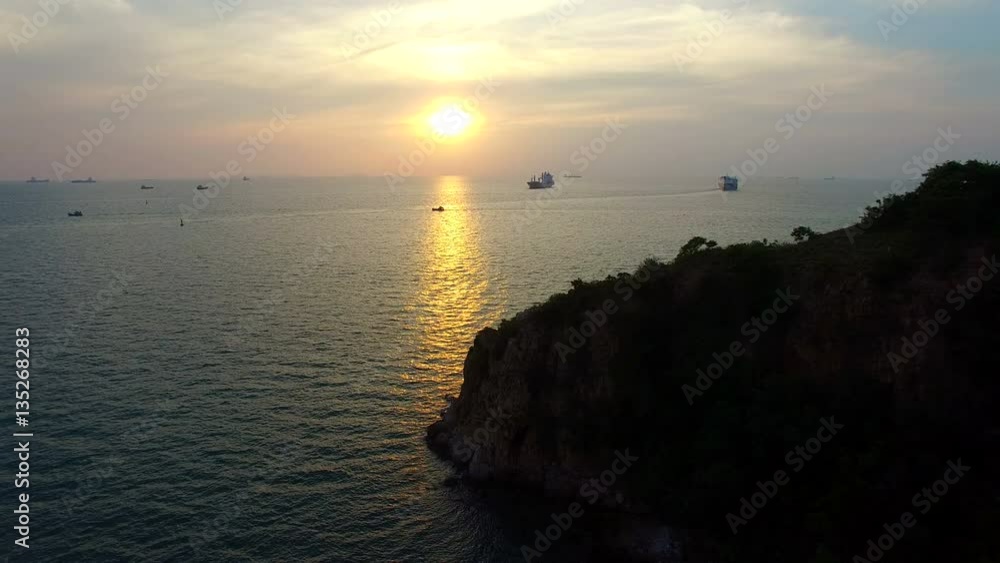 sunset sky at laem chabang chonburi eastern of thailand sunset sky at laem chabang chonburi eastern of thailand
