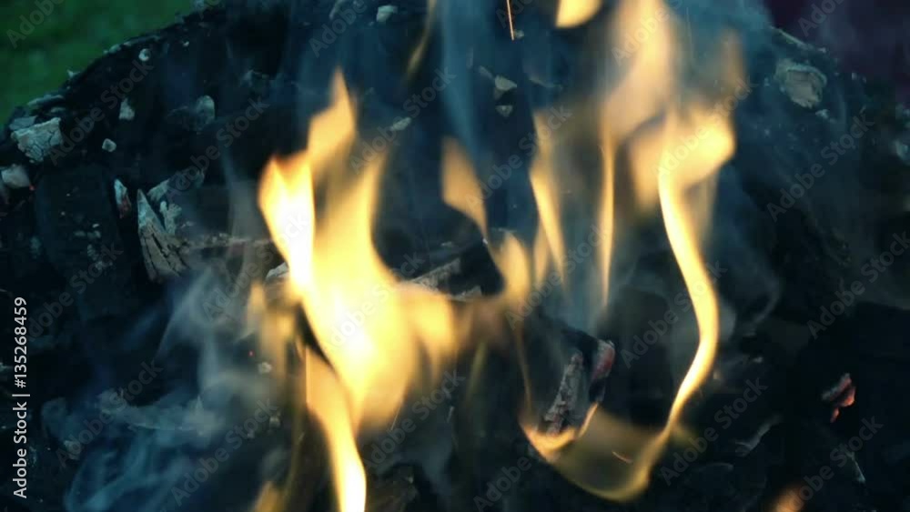 fire place bbq slow motion fire place bbq slow motion