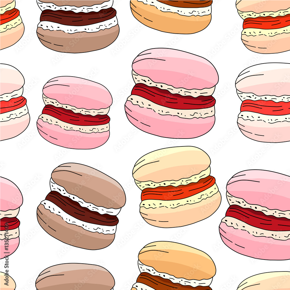 Seamless pattern with sweet merengue. Endless texture. White background, pink,beige,yellow,soft colors. Seamless pattern with sweet merengue. Endless texture. White background, pink,beige,yellow,soft colors.