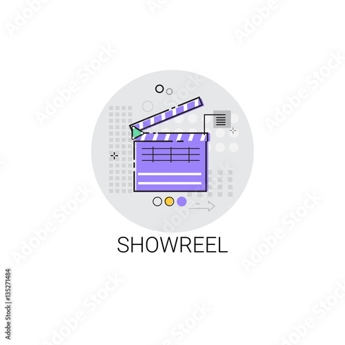 Showreel Correction Camera Film Production Industry Icon Vector Illustration