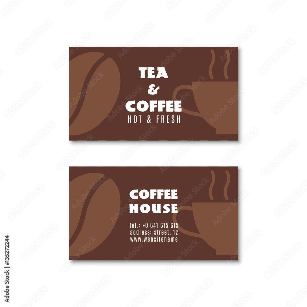 Two business card for coffee shop or cafe Two business card for coffee shop or cafe