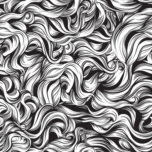 vector outline of ink graphics twisted locks  hair