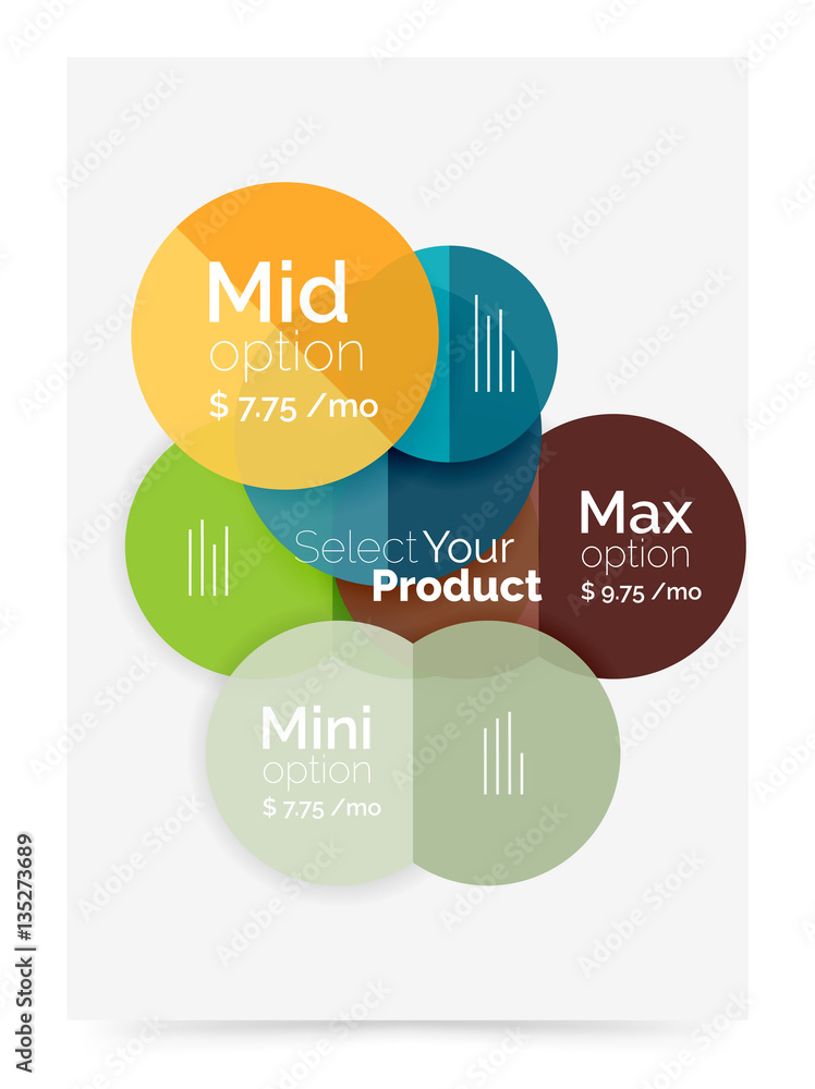 Circle business brochure template with options Circle business brochure template with options