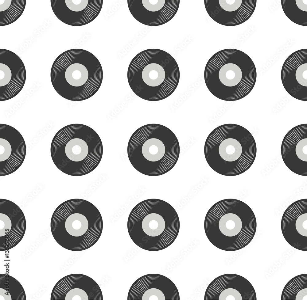 VINYL RECORD SEAMLESS PATTERN BACKGROUND VINYL RECORD SEAMLESS PATTERN BACKGROUND