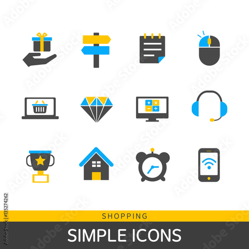 Shopping simple icon illust