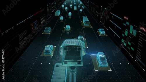 Traffic control surveillance cameras. IOT technology. traffic CCTV cameras mounted main on high way, road. city.internet of things.user interface.