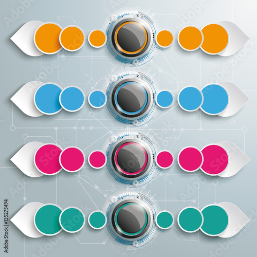 Infographic Colored Buttons Drops Directions