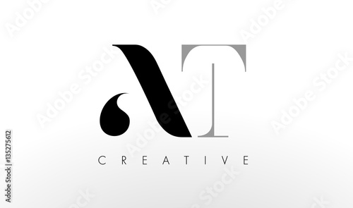 A T Letter Logo Design. Creative AT Letters Icon