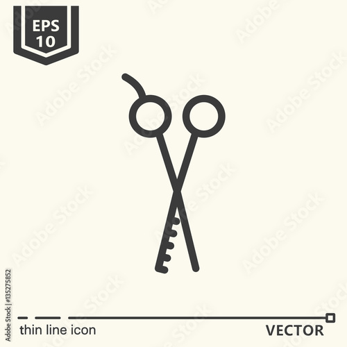 Hairdressing - Icons series. Thinning scissors