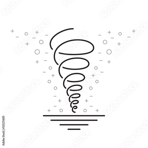 Vector linear picture of the climatic phenomena of a tornado.