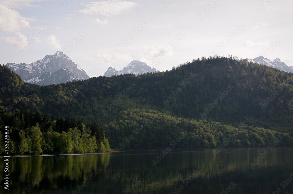 Serene mountain lake in Bavaria, Germany