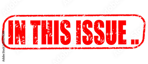 In this issue ... on the white background, red illustration
