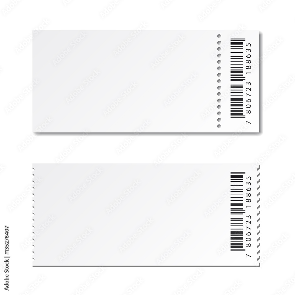 blank white paper ticket vector blank white paper ticket vector