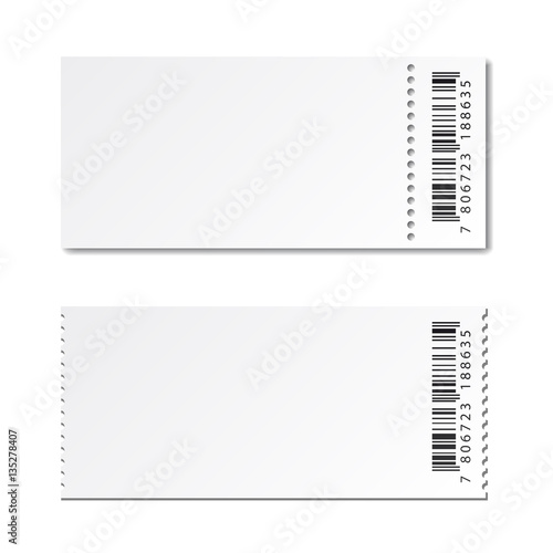 blank white paper ticket vector