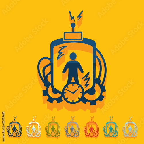 Flat design: time machine