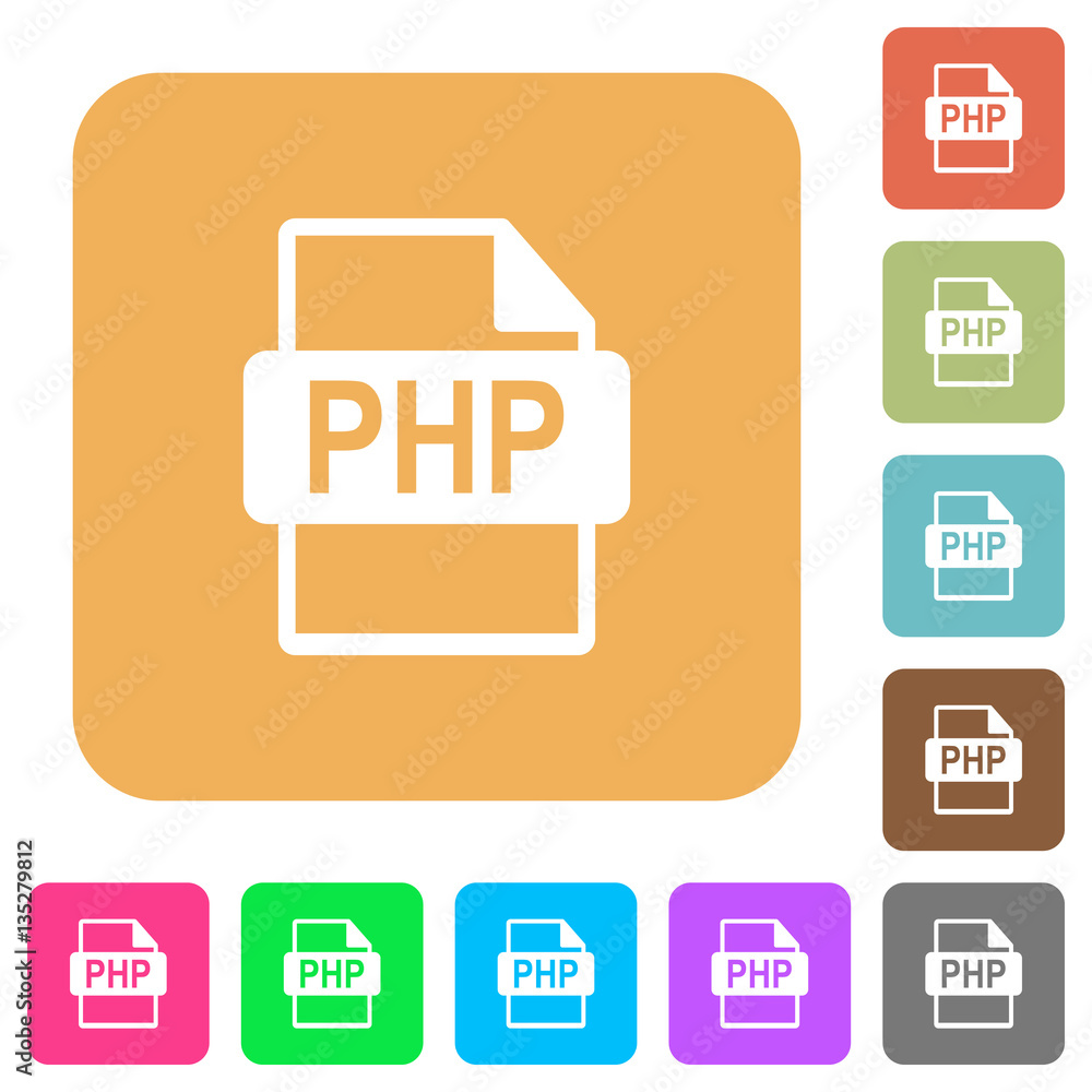 PHP file format rounded square flat icons PHP file format rounded square flat icons