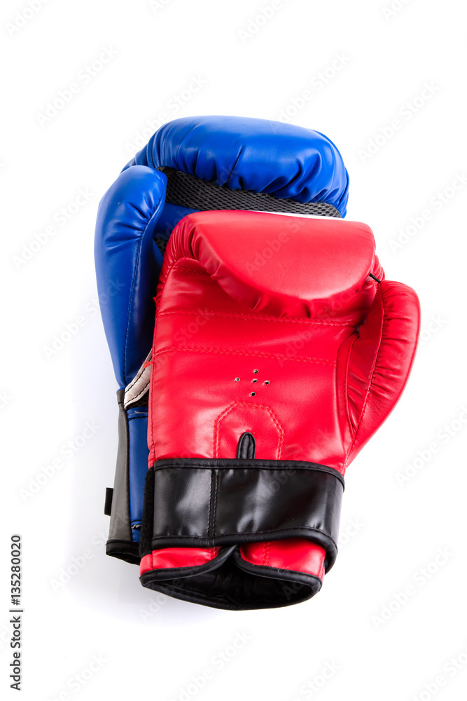 Boxing gloves close up photo - obrazy, fototapety, plakaty 