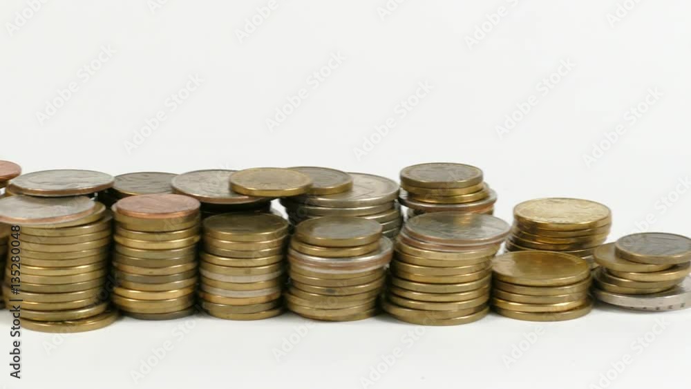 Monaco flag waving with stack of money coins Monaco flag waving with stack of money coins